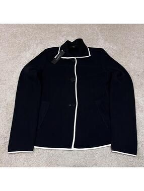 Talbots Sweater Black Long Sleeve Button Up Women's Size XS NWT